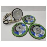 3 NEW Flap Disc & Work Light