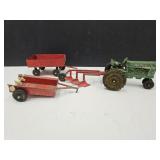 VTG  Ertl Metal Toy Tractor 5 1/4" L , Trailers +
