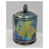 Carnival Covered Glass Candy  Dish
