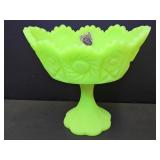 Fenton Uranium Glass Pedestal 5.5" high