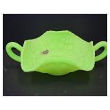 Fenton Uranium Glass Butterfly Dish
