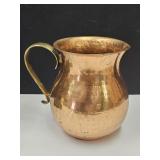Copper & Brass Pitcher 6" h