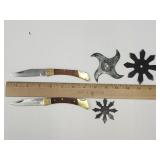 Throwing Stars & 2 Pocket Knives