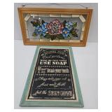 Bathroom Rules & Stain Glass 22.5"L