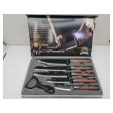 New 7 Piece Knife Set w Hard Handles