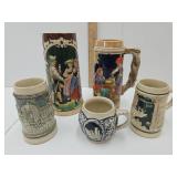 Lot of Beer Steins 3.5"-9"