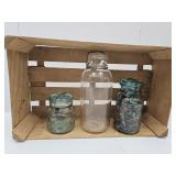 Atlas Pint Ball Jar & 1/2 Gallon Clear Jar w/Crate