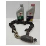 Heavy Chain Lock w/ Key AND 2 Qts Oil See Pics