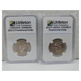 2 LCC Presidential Dollars Johnson & Kennedy