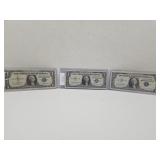 Lot of Three 1957, 57A, 57B Silver Certificates