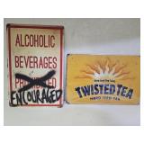 New Twisted Tea & Alcohol Metal Signs 8" x 12"