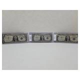 Lot of Three 1957, 57A, 57B Silver Certificates