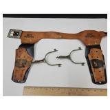 Kids Cowboy Boot Spurs & R Rogers Leather Holster