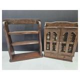 Spice Rack w/VTG Wood Shelf 14"x17"h