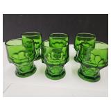 VTG Anchor Hocking Sm. Forest Green Glass Tumblers