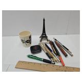 Ink Pens,Japan Cup, 6" Eiffel Tower+