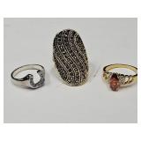 3 Costume Rings Size 7 Horseshoe +