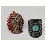 2 Adjustable Size Southwest Style Rings