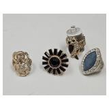4 Adjustable Size Costume Rings