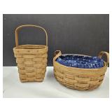 2 Longaberger Baskets  5.5 & 10" wide