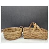 2 Longaberger Baskets  10" & 14" wide
