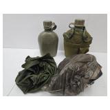 2 Canteens & Rain Suit