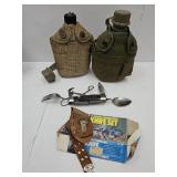 2 Canteens & Camping Knife