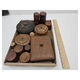 Large Lot of VTG Trinket Boxes Wooden