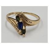 10k Gold Ring w 3 Gemstones SZ 6   1.8 gr