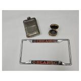 Chicago Bears LIcense Plate Holder,Flask, Trinket
