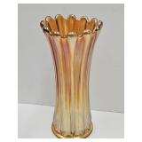 Art Glass Peach Luster Vase 8" high