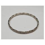 VTG Sterling Silver Flat Rope Bangle Bracelet