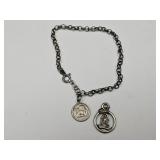 Sterling Silver Charm Bracelet & Extra Charm