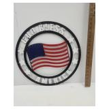 Metal GOD BLESS AMERICA Sign 18"