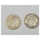 2 Roosevelt Silver Dimes