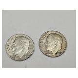 2 Roosevelt Silver Dimes