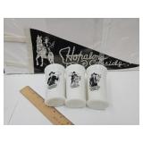 Vintage Hopalong Cassidy Pennant & Glasses