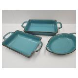3 Piece Members Mark  Teal Bakeware  14- 19" L