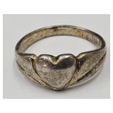 VTG 925 Silver Heart Ring SZ  7