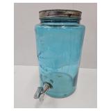 1 Gallon Blue Glass Dispenser