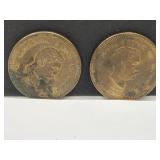 2 1989 Hawaii Cove Bronze Dollar Coins