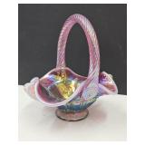 Fenton Glass Basket 5 1/2" wide