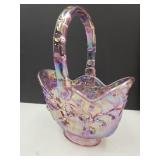 Fenton Glass Plum  Basket 6" wide