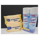 64 Total OZ Lysol Spray & 2 Packs Wipes
