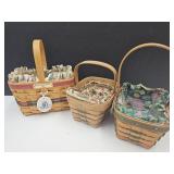 3 Longaberger Baskets  6.5" & 7" wide