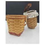 2 Longaberger Baskets 5" Round Bottom  & 6" w