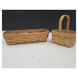 2 Longaberger Baskets 5" & 11" Long