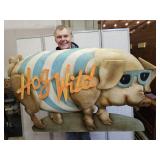 Large Metal  HOG WILD  Sign 58 X 38" High