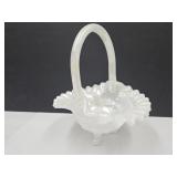 Fenton Opalescent Glass Basket 7" wide