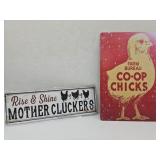 New Chicken Metal & Wood Signs
